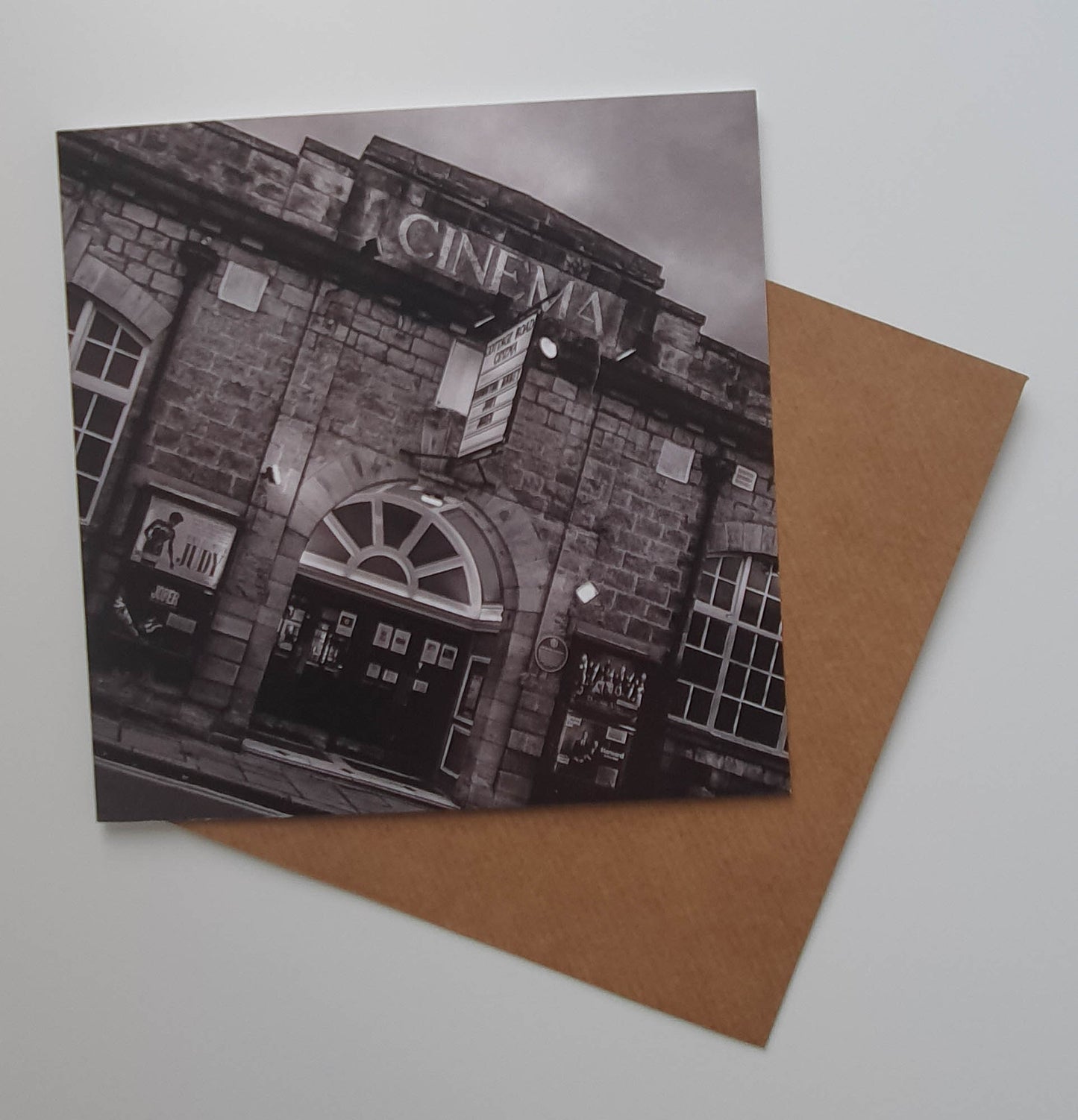 Cottage Road Cinema Monochrome art card