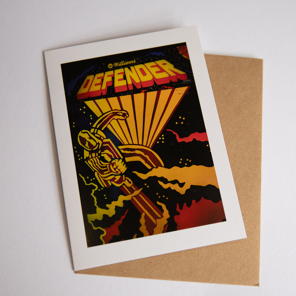 Defender vintage arcade game card