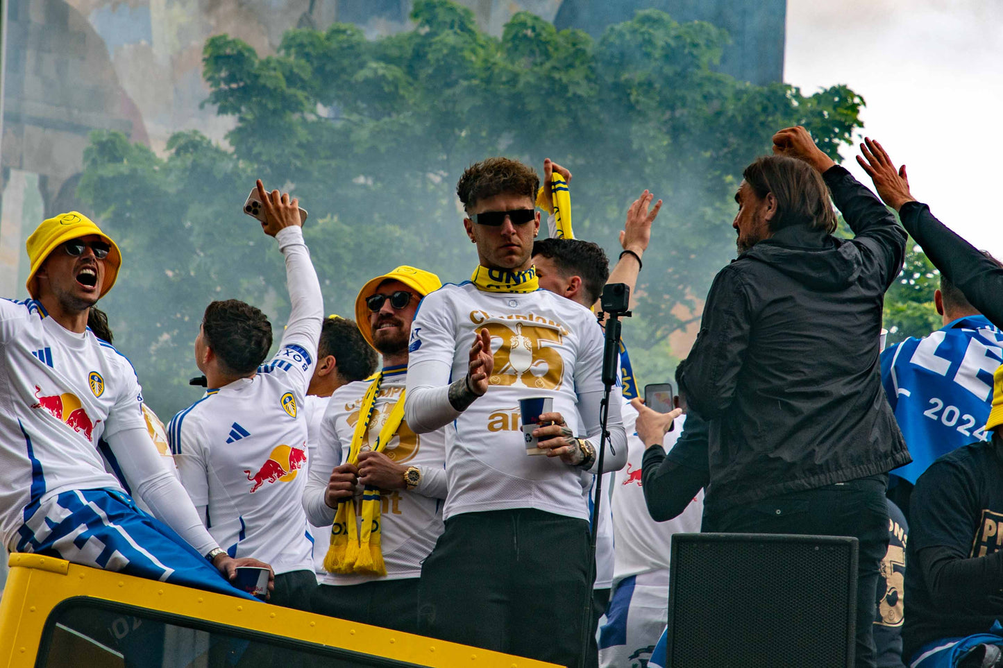 Leeds players on party bus 5/5