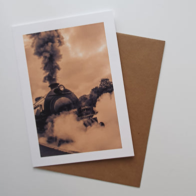 Steam Train. Embsay Railway art card