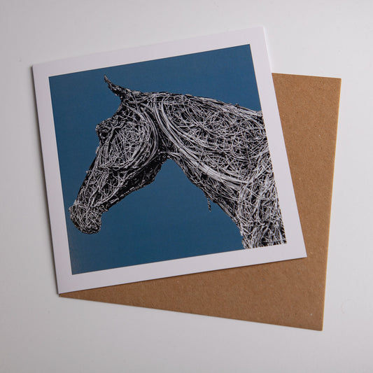 Horsforth Horse Blue art card| RJ Heald Photography