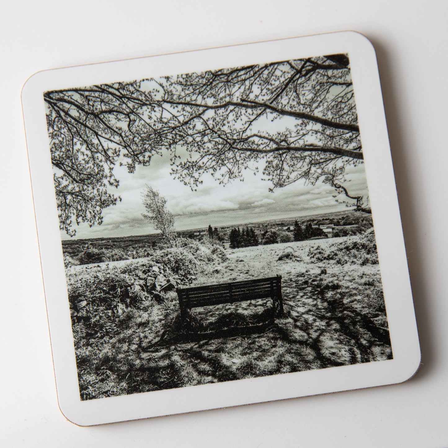 Horsforth coaster 6 - Hunger Hills Monochrome coaster