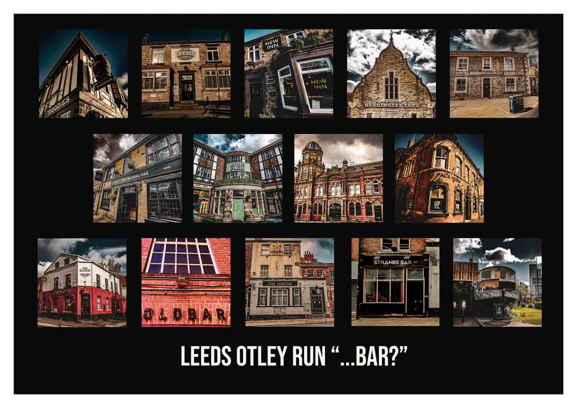 Leeds Otley Run poster Black 90'S