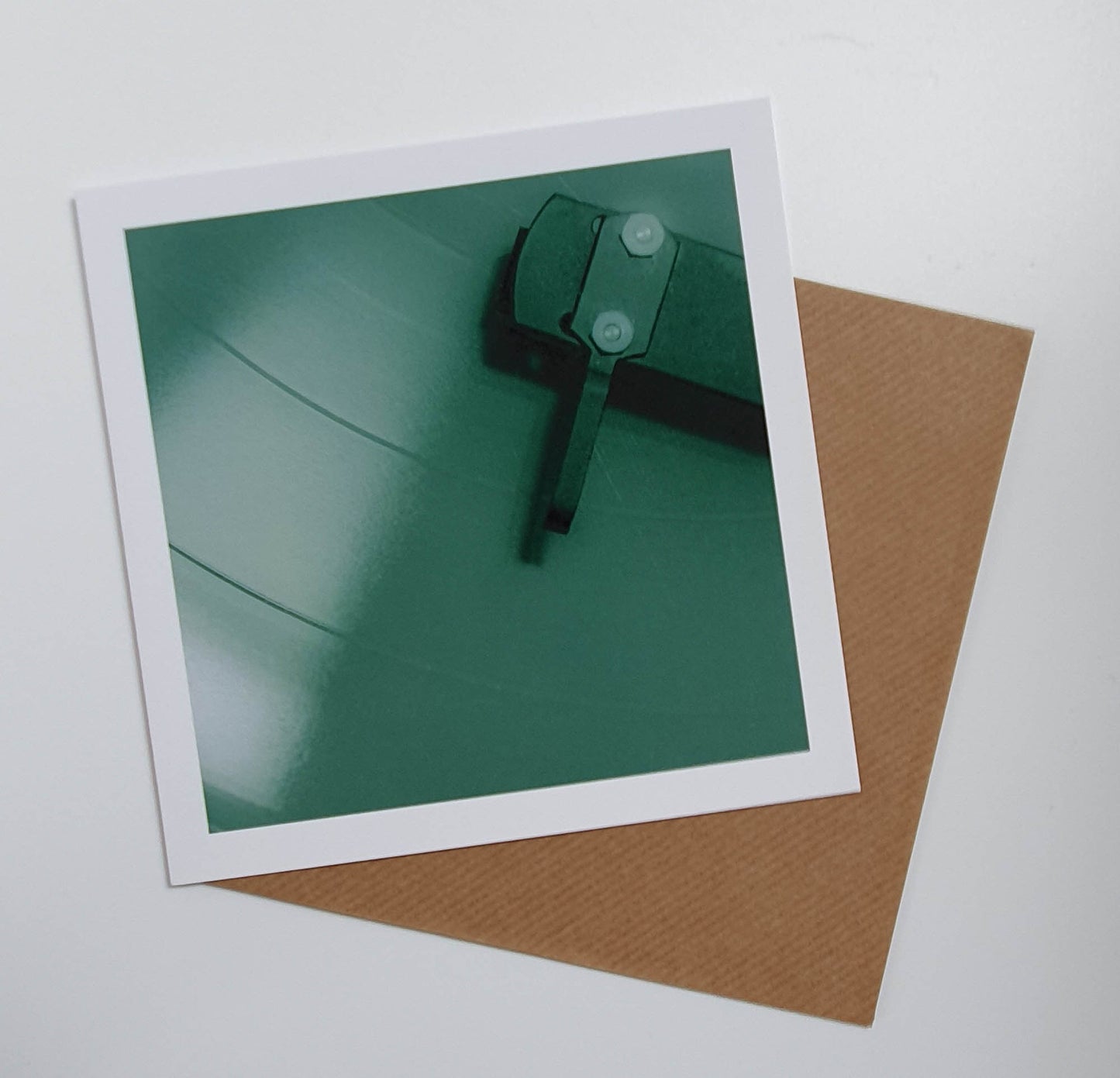 Vinyl Record green art card