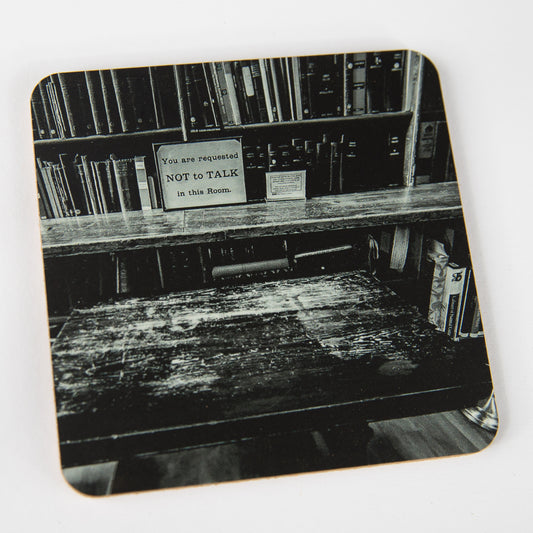Not to talk, Leeds library coaster