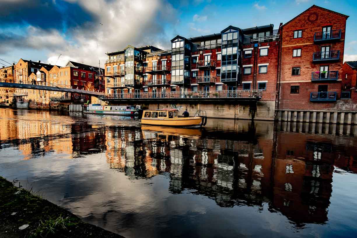 Brewery Wharf boat reflection