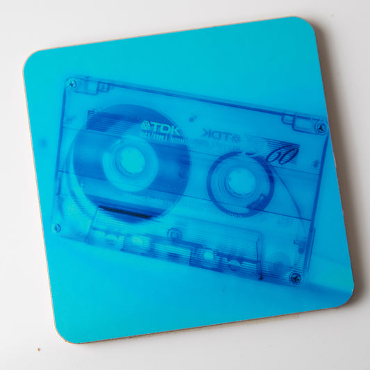 Retro cassette coaster Blue coaster