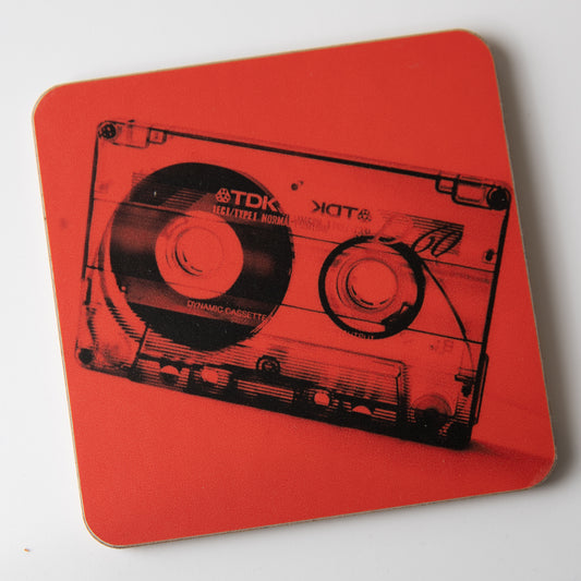 Retro cassette coaster Red coaster