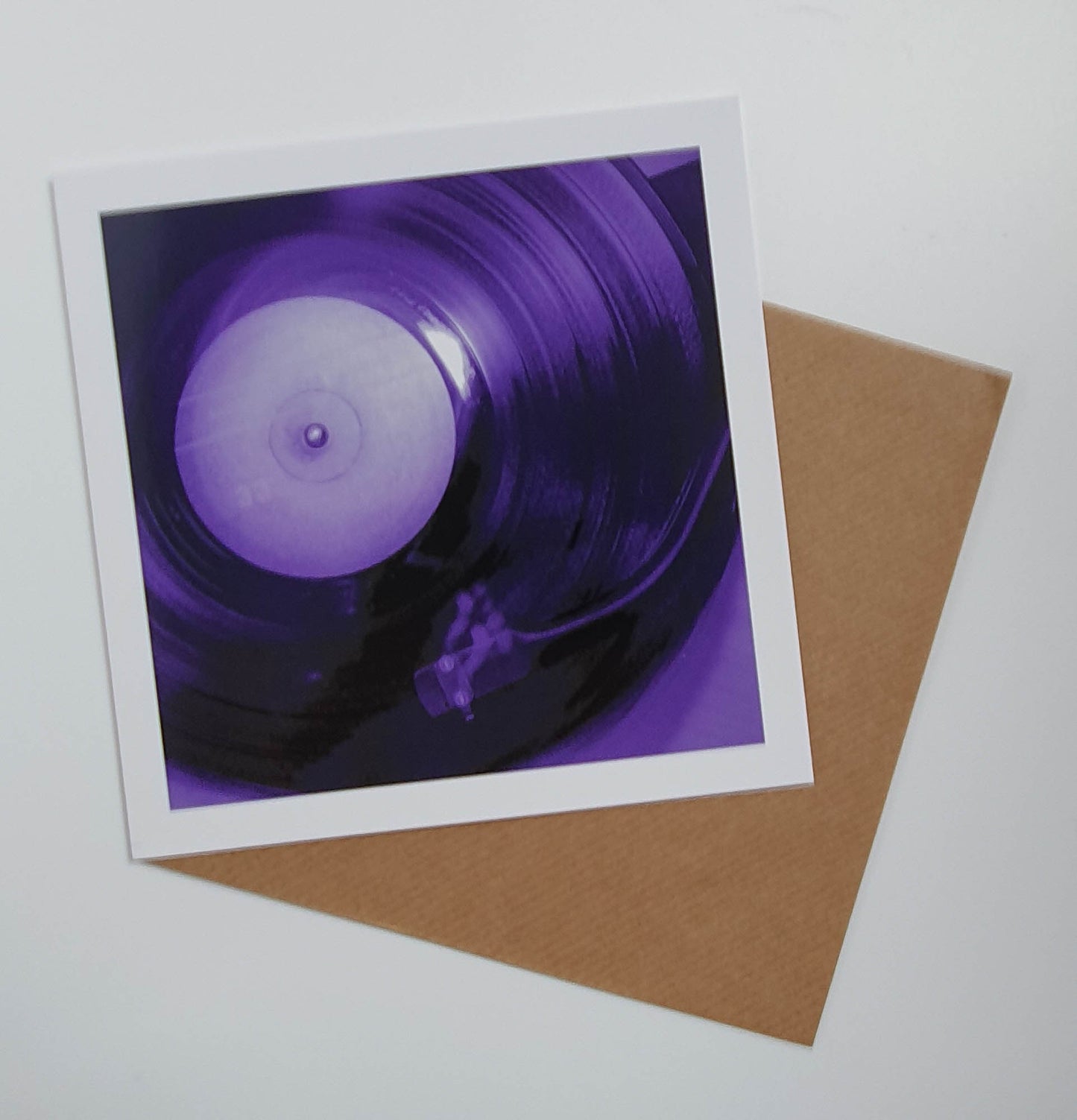 Vinyl Record purple art card