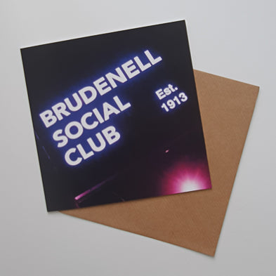 Brudenell Social Club pink art card