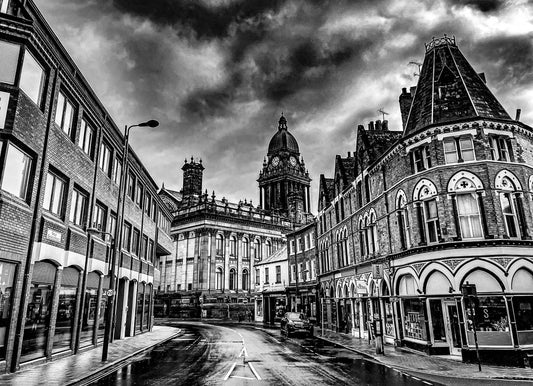 Leeds Town Hall Monochrome print