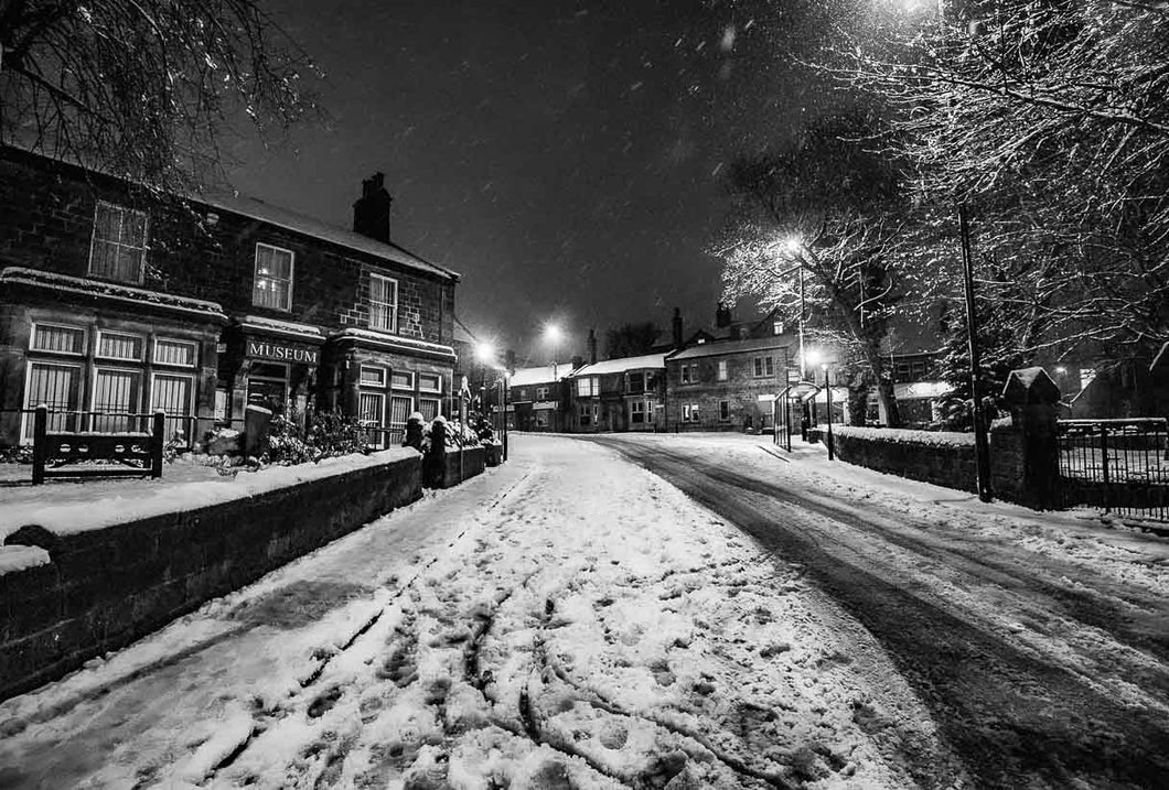 Town Street Snow Scene Horsforth