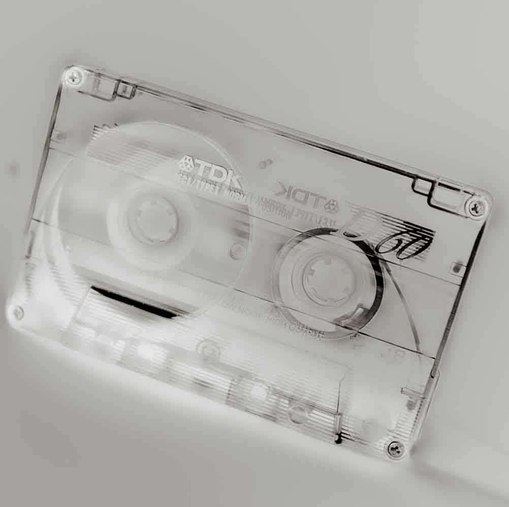 Retro Casette tape print white